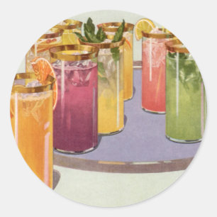 Adesivo Bebidas Físicas Vintage em uma Bandeja
