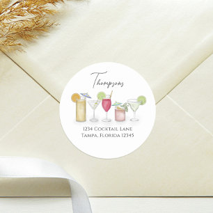 Adesivo Bebidas Simples Cocktail Endereço de Devolução de 