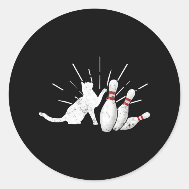 Adesivo Beco Gato Pinos Dicas Boliches engraçadas (Frente)