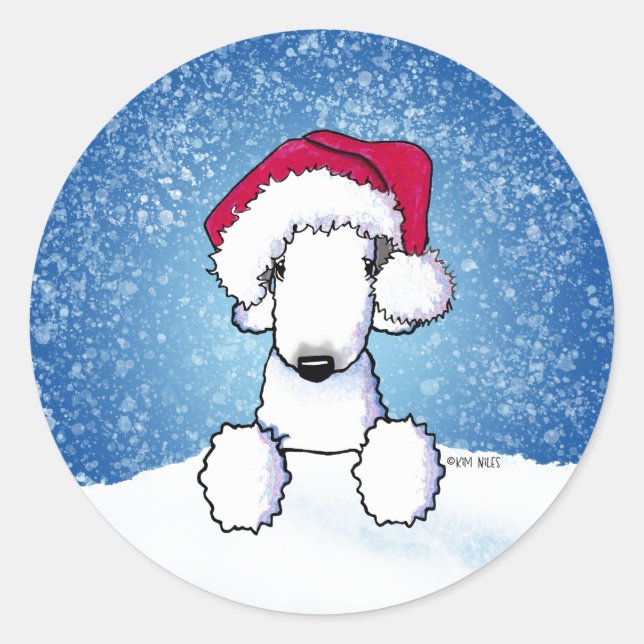 Adesivo Bedlington Christmas (Frente)