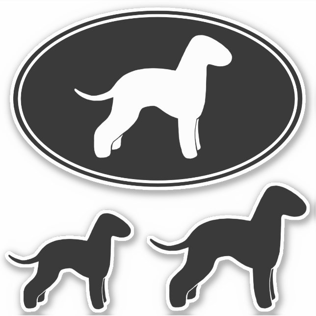 Adesivo Bedlington Terrier Dog Silhouettes Sticker (Frente)