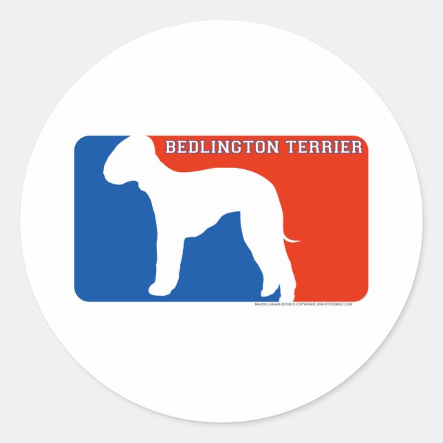 Adesivo Bedlington Terrier Major League Dog Sticker (Frente)