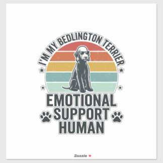 Adesivo Bedlington Terrier Suporte Emocional Humano Vintag