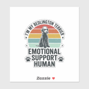 Adesivo Bedlington Terrier Suporte Emocional Humano Vintag