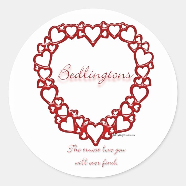 Adesivo Bedlington Terrier True Love - Sticker (Frente)