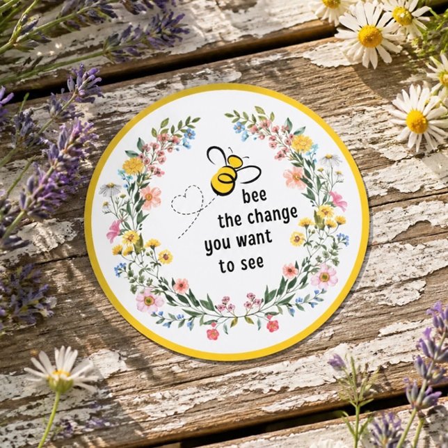Adesivo Bee a Mudança Inspirador (Criador carregado)