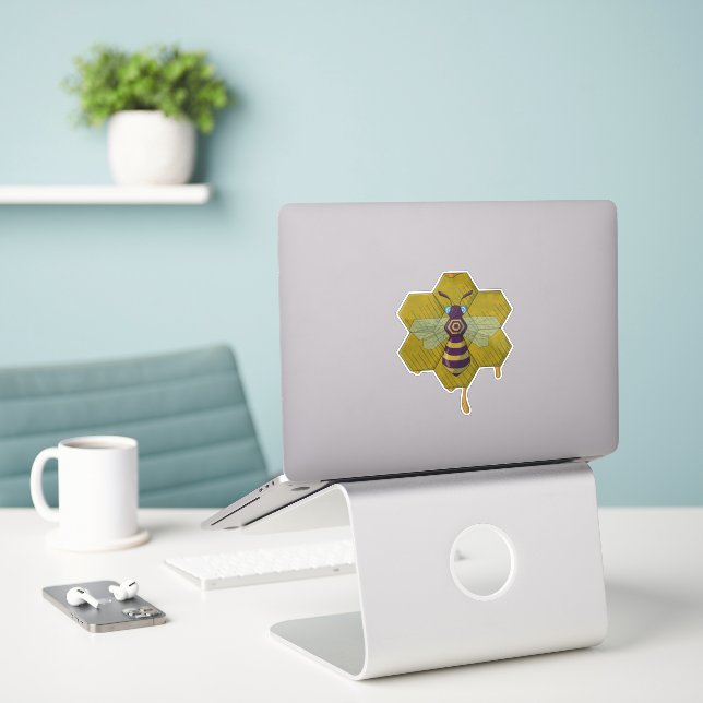 Adesivo Bee and Hive sticker  (Laptop na mesa)