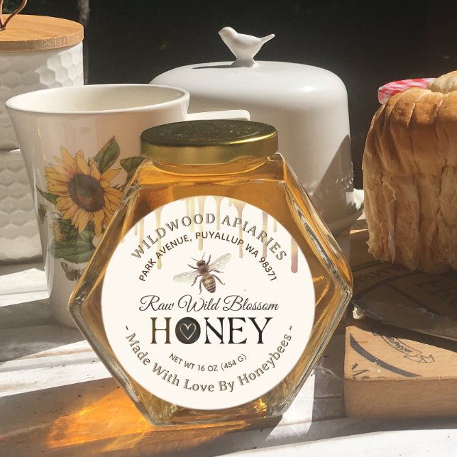 Adesivo Bee Feita com Amor pelo Coração das Abelhas (Criador carregado)