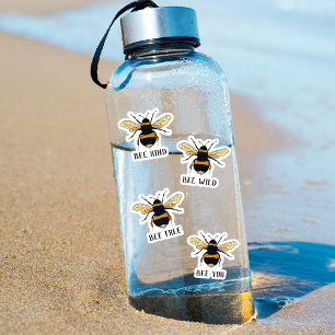 Adesivo Bee Free Wild Kind You Bumblebee Ilustrado