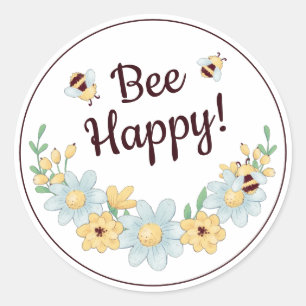 Adesivo Bee Happy Cute Bee Honeycomb Sticker