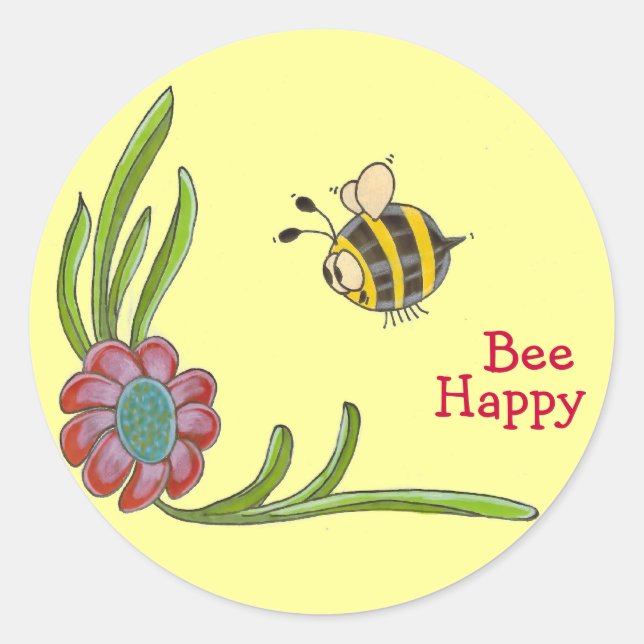 Adesivo Bee Happy Sticker (Frente)