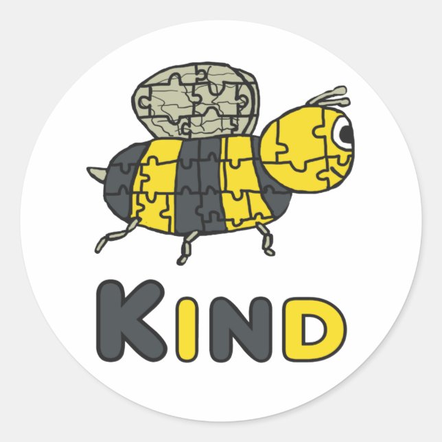 Adesivo Bee Kind Quebra-cabeça (Frente)