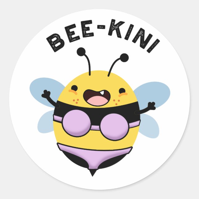 Adesivo Bee-kini Engraçado Bee Puns (Frente)