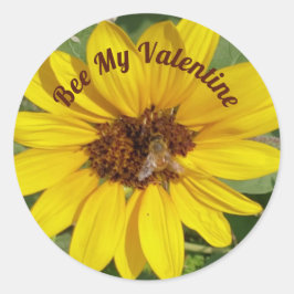 Adesivo Bee My Namorados Foto de Abelha em Girassol