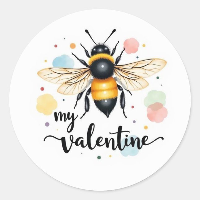 Adesivo Bee my valentine (Frente)