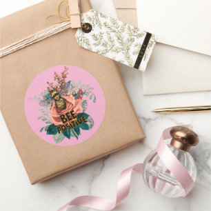 Adesivo Bee Positive Floral Vibes
