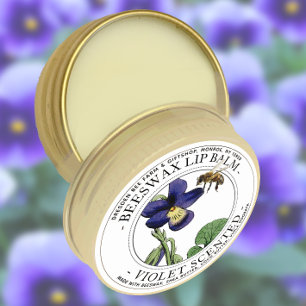 Adesivo Bee Realista e Viola Odorata Violet Lip Balm