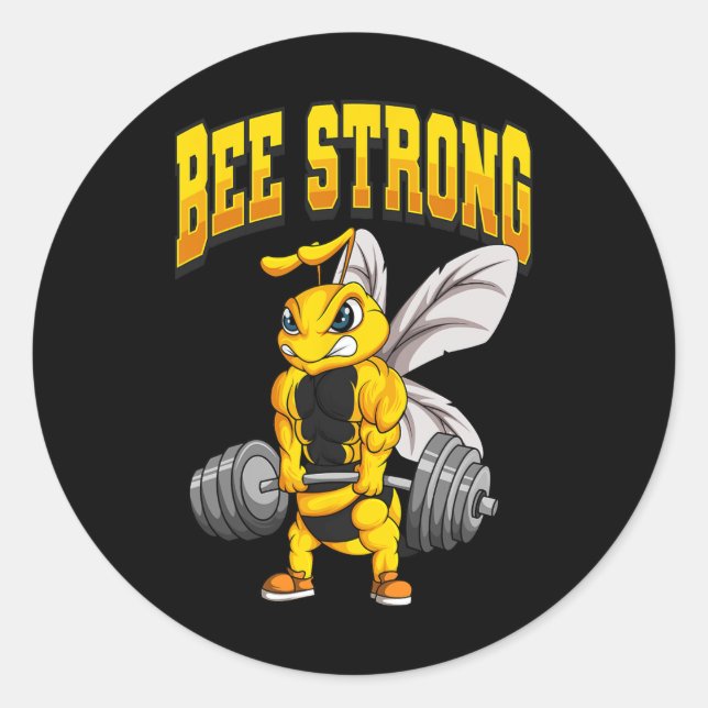 Adesivo Bee Strong Gym Malhação Bodybuilding (Frente)