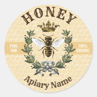 Adesivo Bee Wreath and Crown Honey Jar