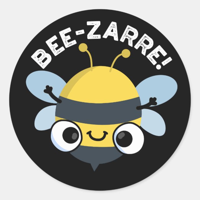 Adesivo Bee zarre Funny Bizarre Bee Pun Dark BG (Frente)