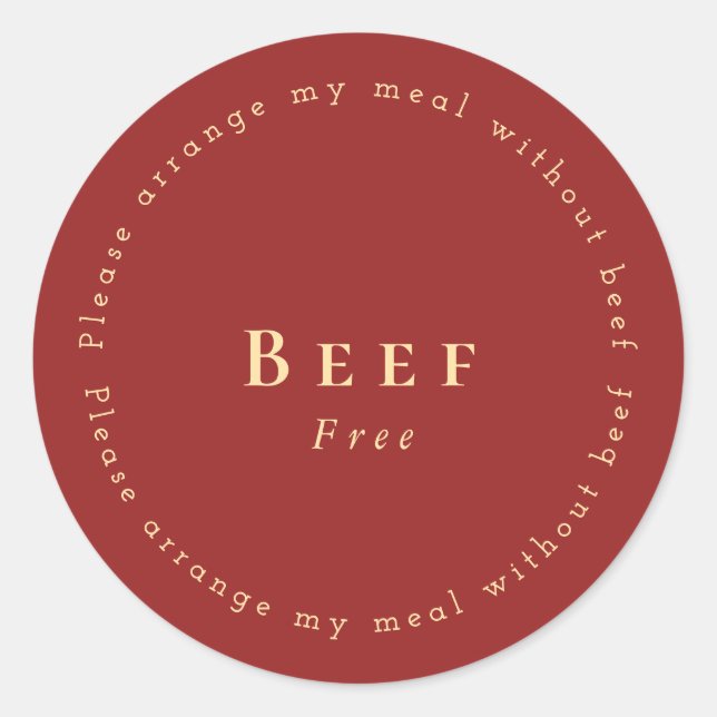 Adesivo Beef-Free Request Sticker, Dark red (Frente)