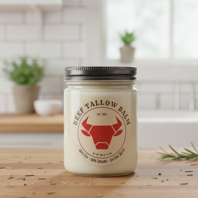 Adesivo Beef Tallow Balm Label Sticker (Criador carregado)