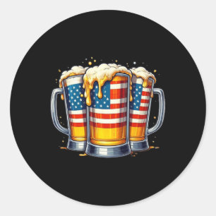 Adesivo Beer American Flag 4 De Julho Bebendo De Homens