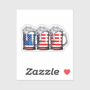 Adesivo Beer American Flag 4 de julho Men Merica Dr.