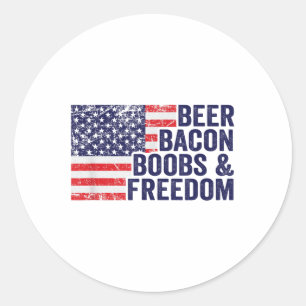 Adesivo Beer Bacon S&amp; Freedom - Engraçado Churrasco De
