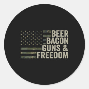 Adesivo Beer Bycon Guns E Liberdade - Bebendo De Churrasco