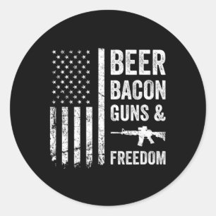 Adesivo Beer Bycon Guns E Liberdade - Churrasco Americano 