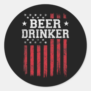 Adesivo Beer Drinker American Flag USA Patriotic