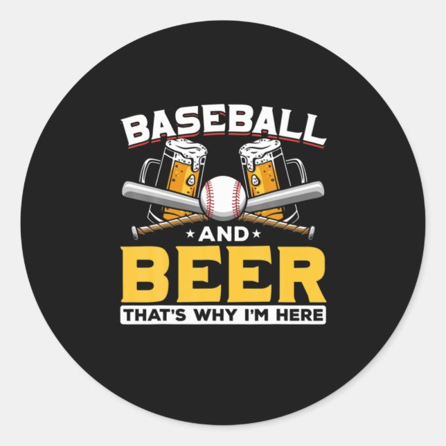 Adesivo Beer Drinker Baseball Beball Humor Aniversário (Frente)
