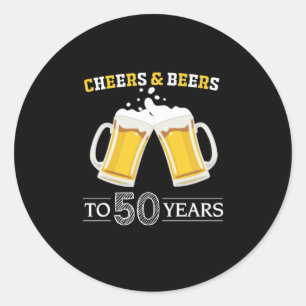 Adesivo Beer Drinker Cheers and Beers to 50 Anos Aniversár