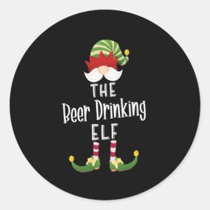 Adesivo Beer Drinking Elf Group Christmas Birthday