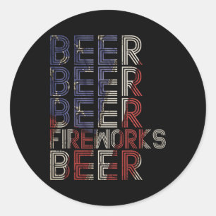 Adesivo Beer Fireworks Retro 4 De Julho Party Parade Drin
