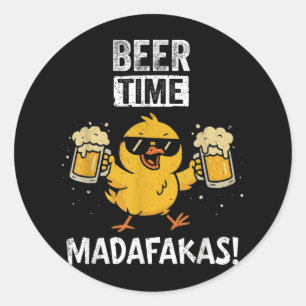 Adesivo Beer Time Madafakas Memória Engraçado Pato Com Bic