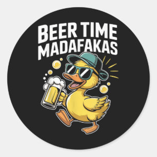 Adesivo Beer Time Madafakas Patos Engraçados