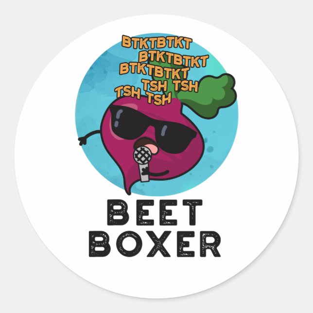 Adesivo Beet Boxer Engraçado Beet Pun (Frente)
