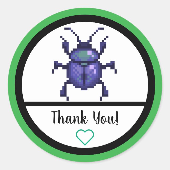 Adesivo Beetle purple, kever pixelart (Frente)