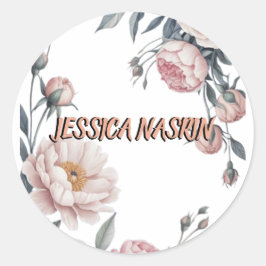 Adesivo Bege Azul Marinho Rosa Pastel Floral Suave