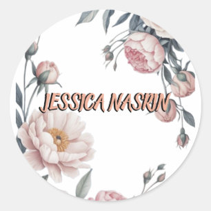 Adesivo Bege Azul Marinho Rosa Pastel Floral Suave