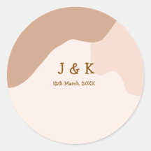 Bege boho curvo data de casamento nome laranja