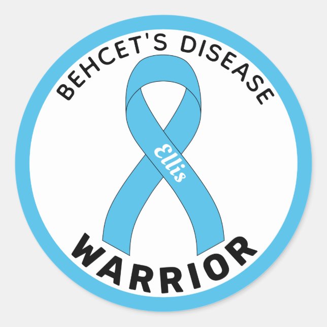 Adesivo Behcet's Disease Warrior Ribbon White (Frente)