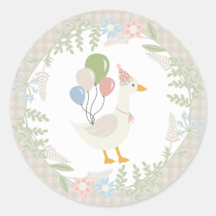 Adesivo Beige Bobo Goose Floral Gingham Favor