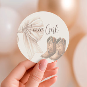 Adesivo Beige Boots Ou Arcos Sexo Reveal Team Girl
