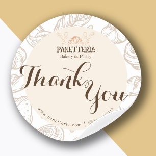 Adesivo Beige e Brown, padaria rustica caseira, obrigado