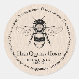 Adesivo Beige Honey Jar Boho Ivory Apicultura