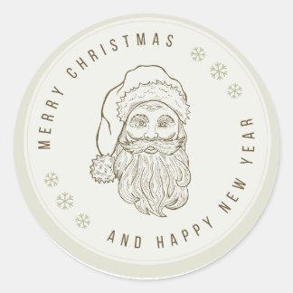 Adesivo Beige Light Green Vintage Merry Christmas STICKER