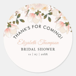 Adesivo Beige Pink Floral Pattern Bridal Shower
